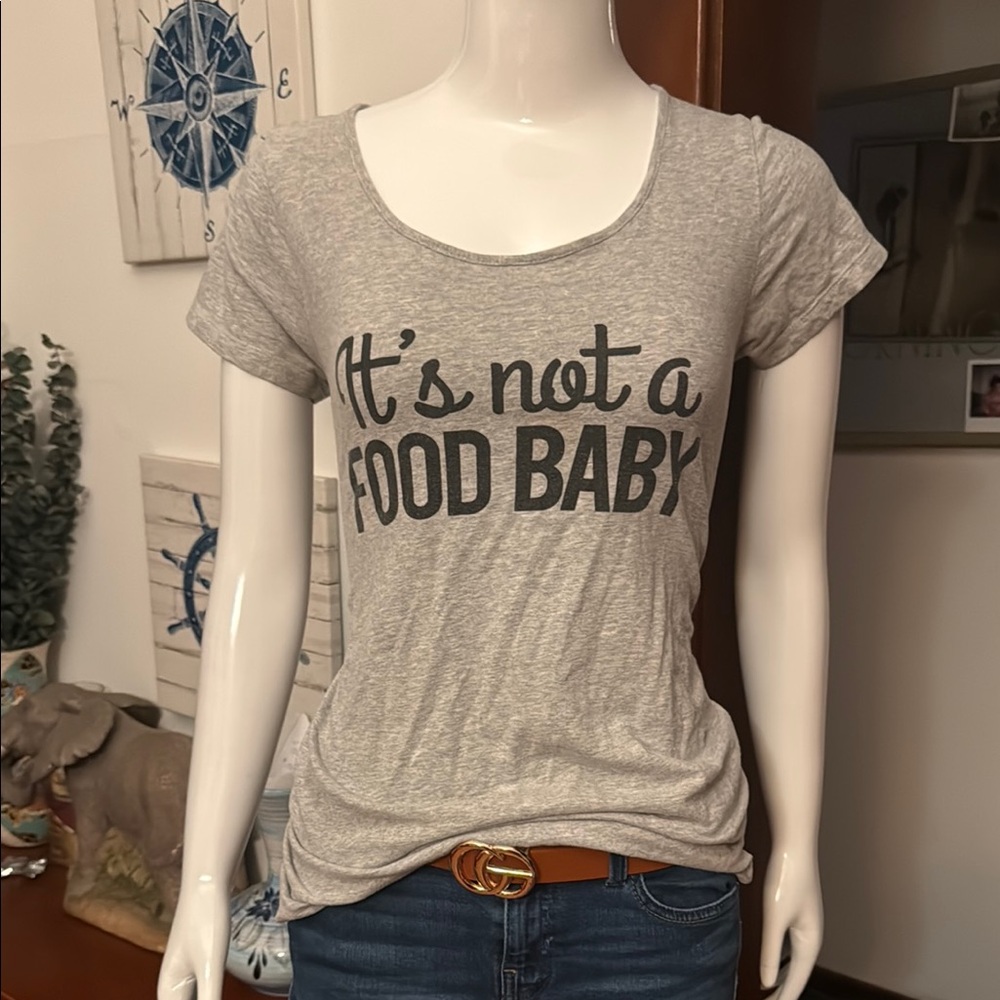 Gray Graphic T-Shirt with Slogan size M